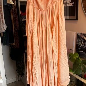 Peach Strapless Romper